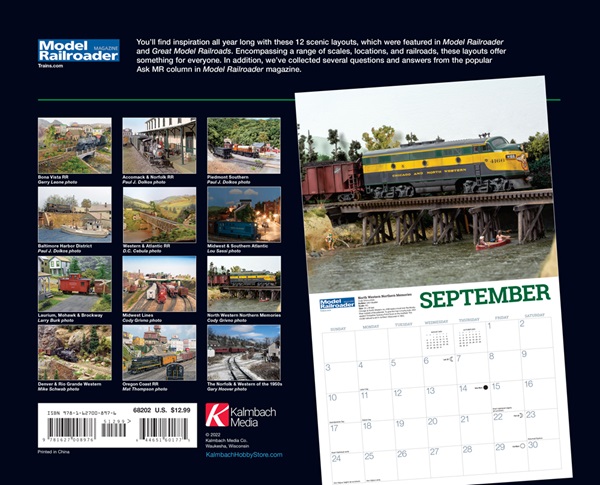 Model Railroader Calendar Rear